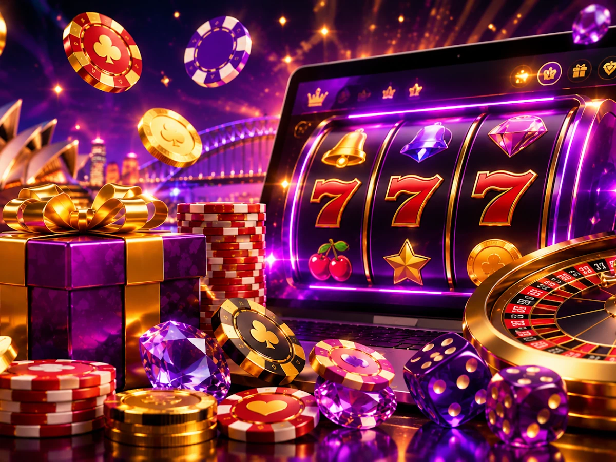 Tampilan permainan slot dengan gulungan dan simbol berwarna